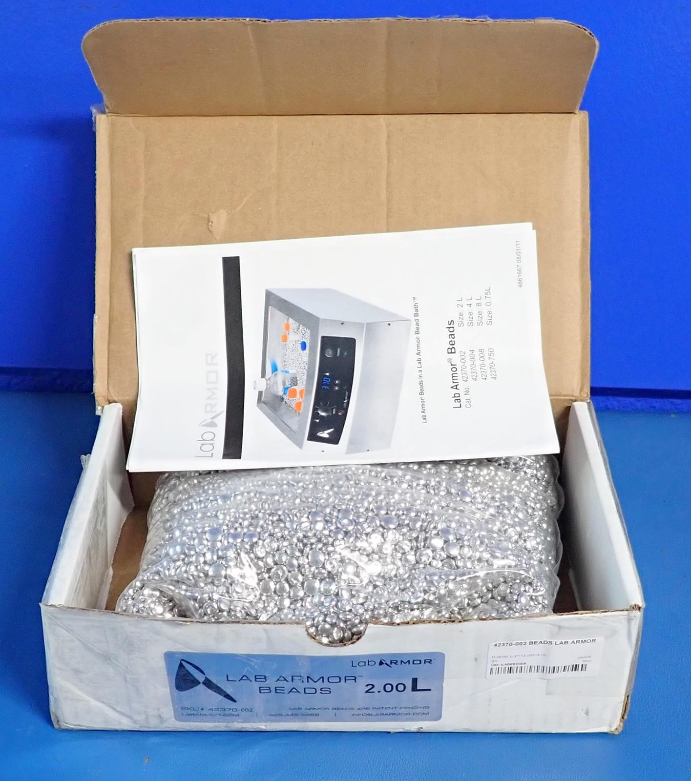 LAB ARMOR 42370-002 2 Liters, Metallic Water Bath Beads | New Open Box!