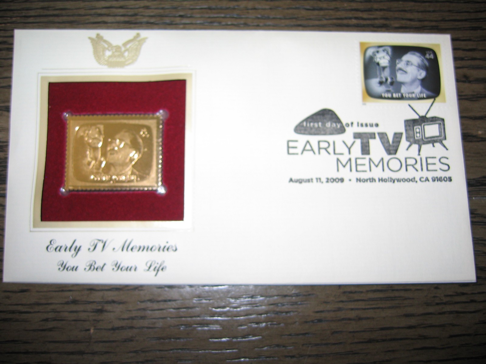 2009 You Bet Your Life Early TV Memories Replica Golden Cover Stamp
