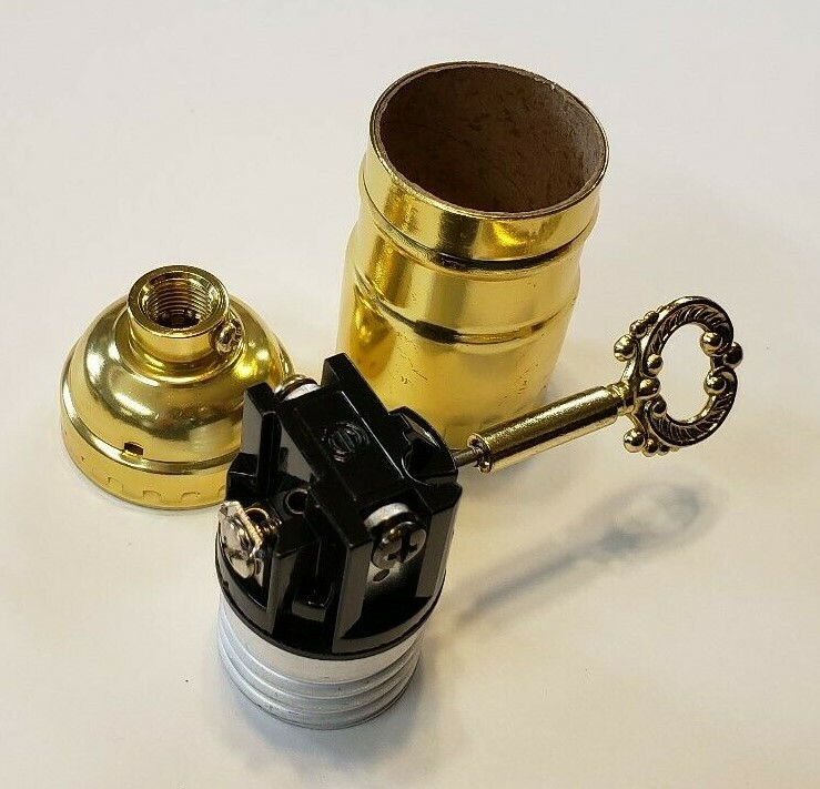 GWTW LAMP KIT WITH 3 TERMINAL SOCKET, NIGHT LIGHT SOCKET,BROWN CORD SET 950J