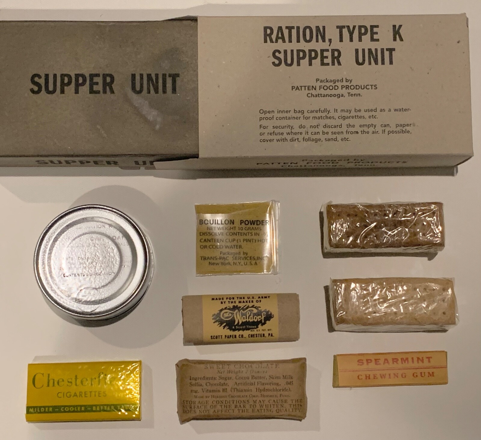 Early-Mid War Fully Edible WWII Reproduction K Ration Breakfast Dinner Or Supper