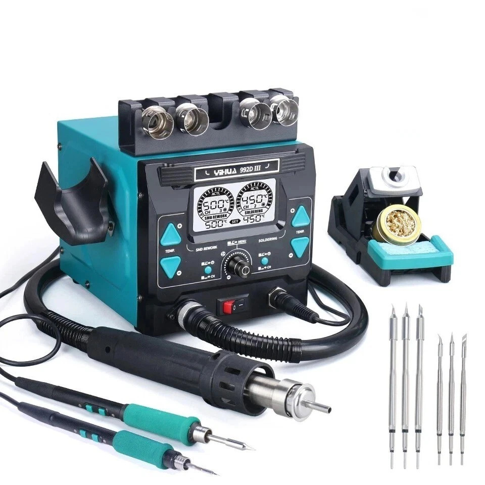 YIHUA 992D-III 2-in-1 Precision Soldering Station Digital Hot Air Rework Station