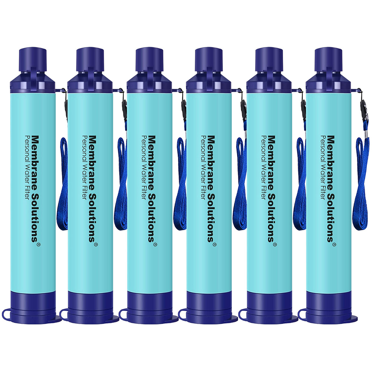 6pcs Water Filter Straw Portable Filtration Purifiers Personal Emergency Use