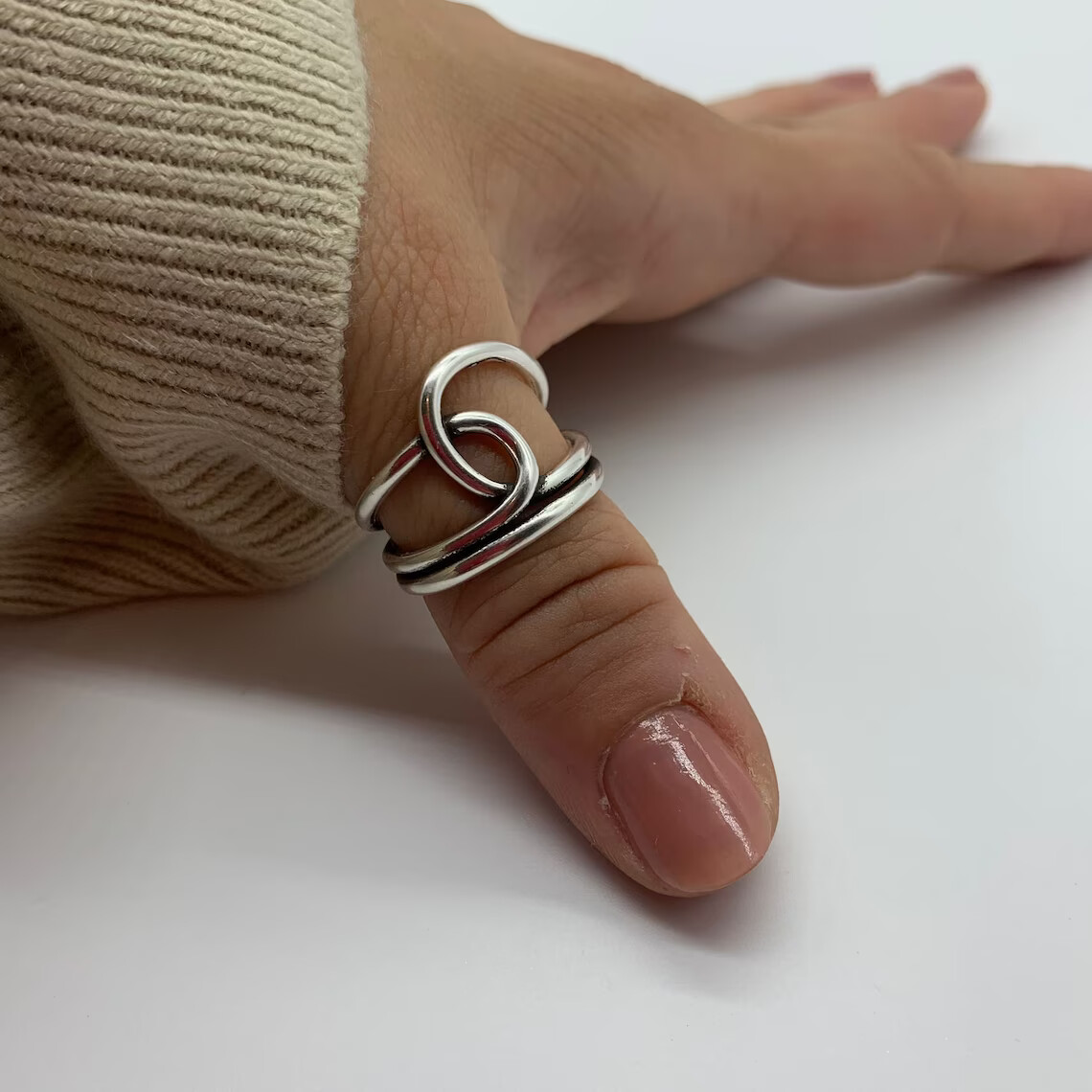 Knot Thumb Ring 925 Sterling Silver Band & Statement Ring Handmade Ring All Size