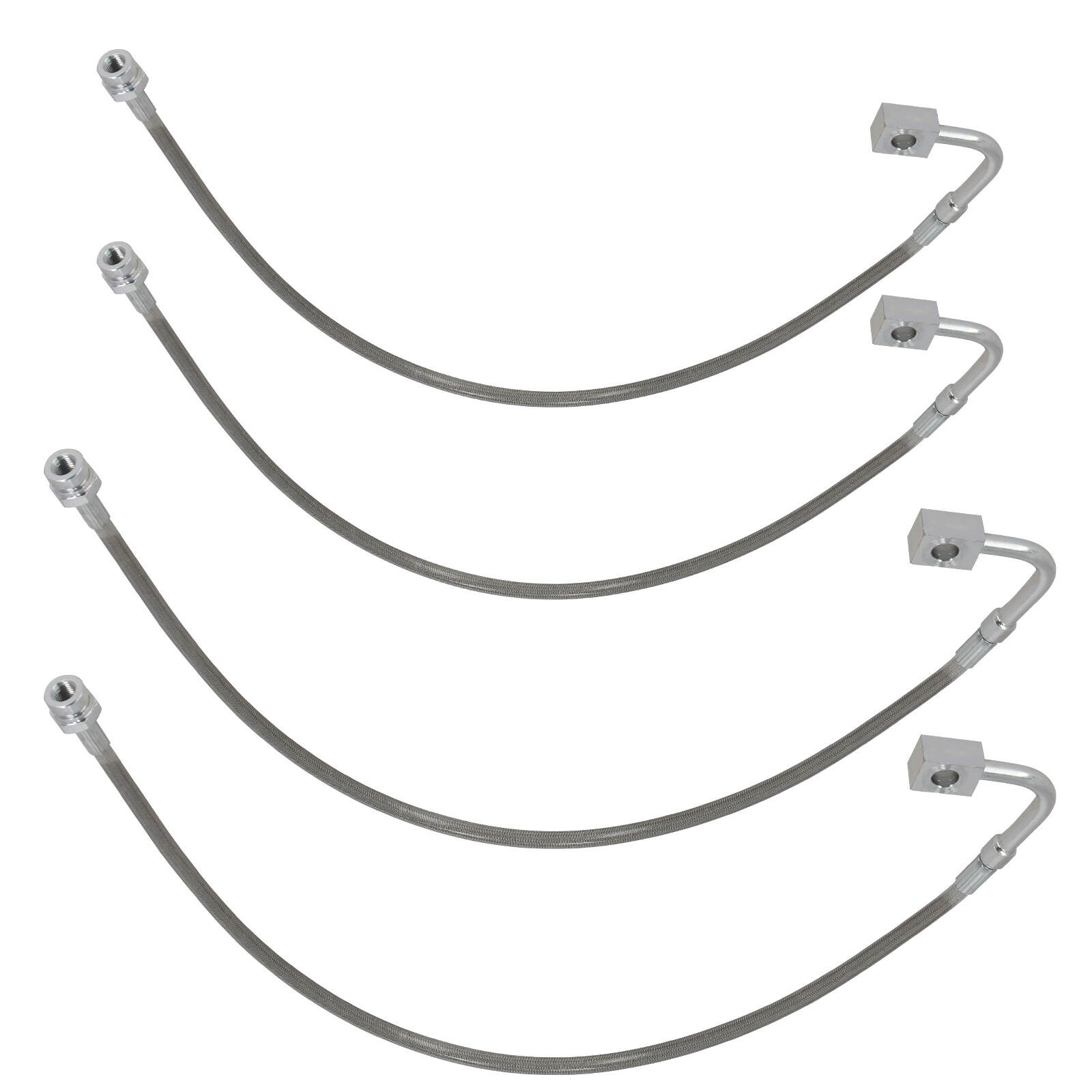 Front & Rear Braided Brake Lines For Jeep Wrangler JK 2007-2018 Stainless Steel