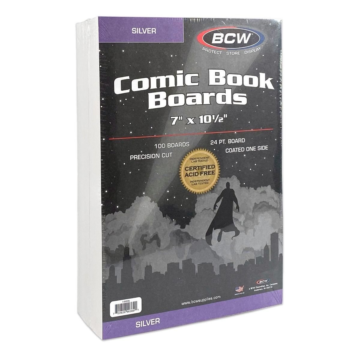 50 - BCW Silver Thick Resealable 2MIL Poly Comic Book Bags & Backing Boards