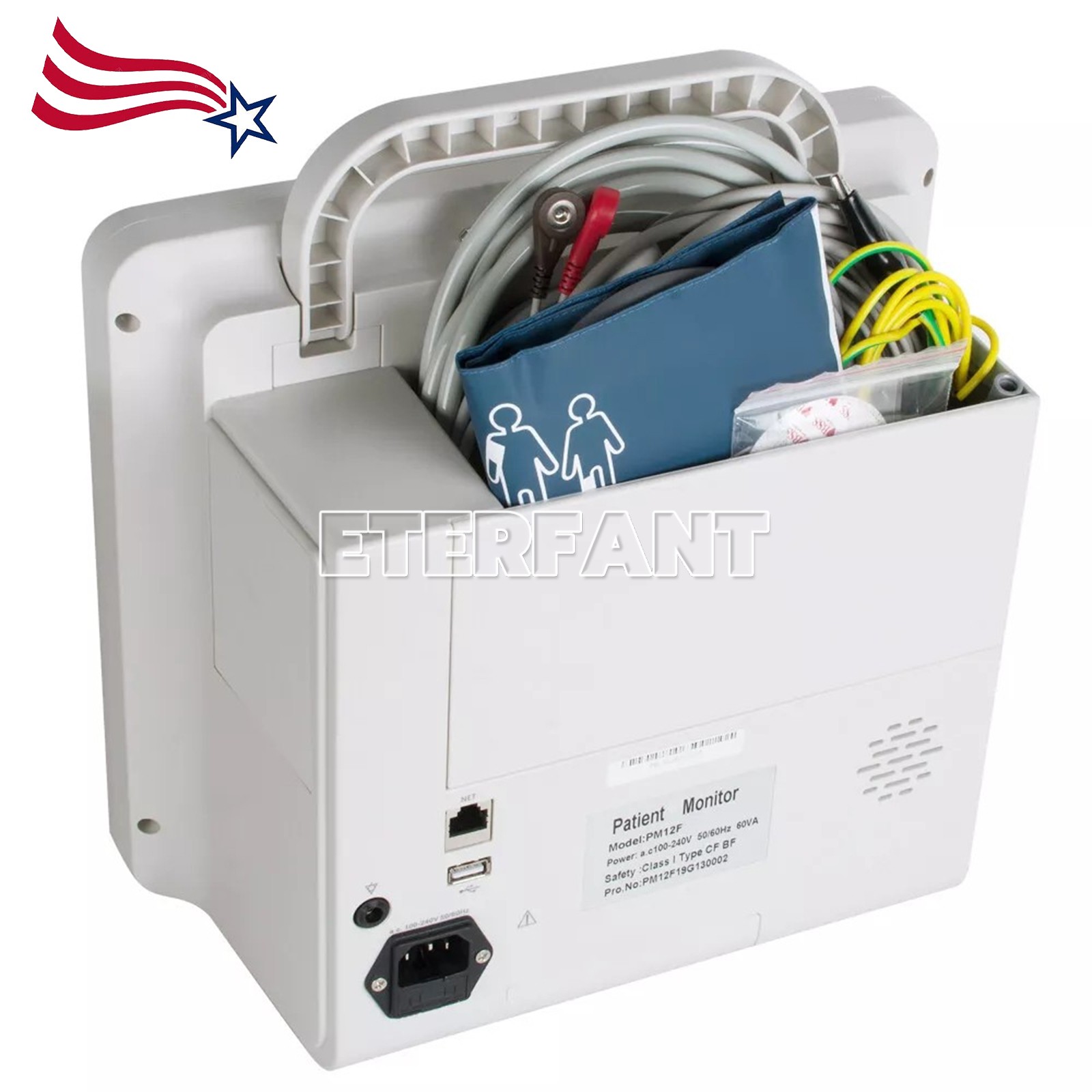 Patient Monitor ICU CCU Vital Sign for Hospital/Medical Rolling Trolley Cart US