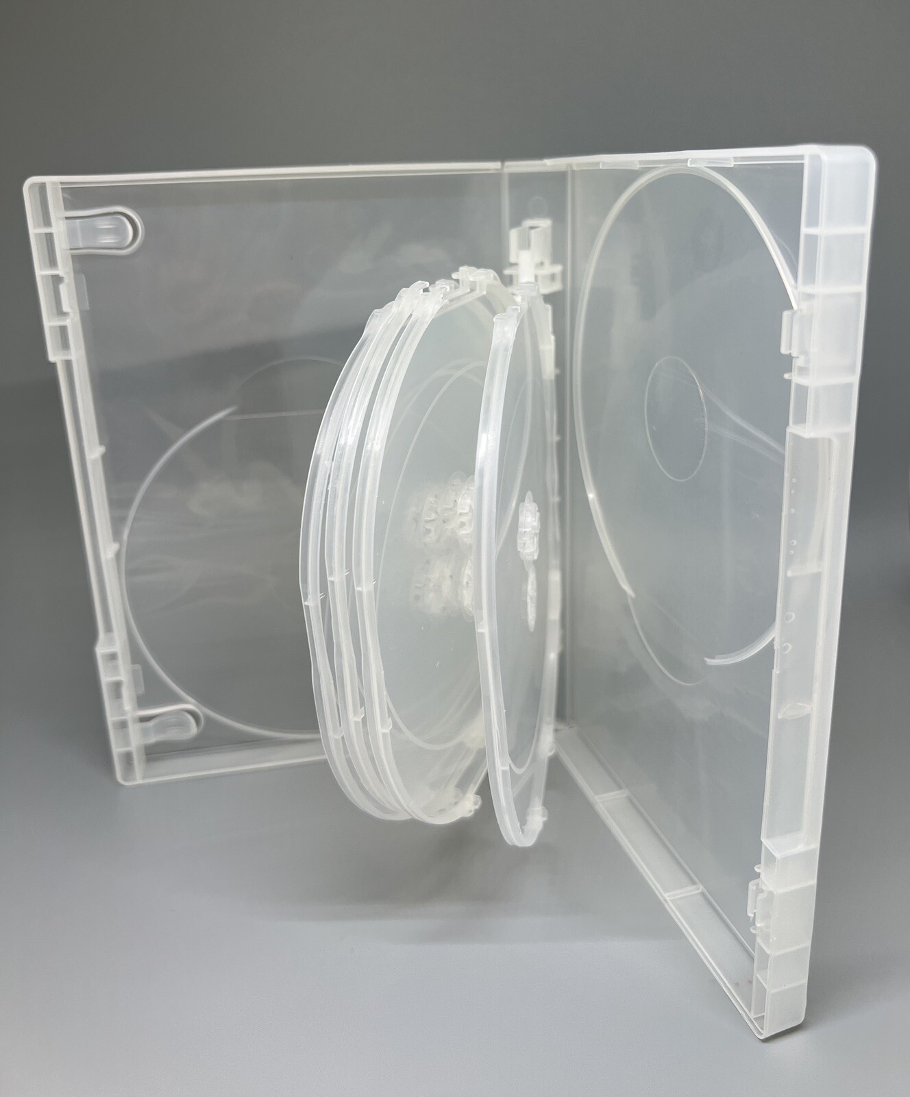 5 TOP QUALITY 25MM 8-DISC DVD CASE, SUPER CLEAR, CLIP, VIVA25MM08-CLR