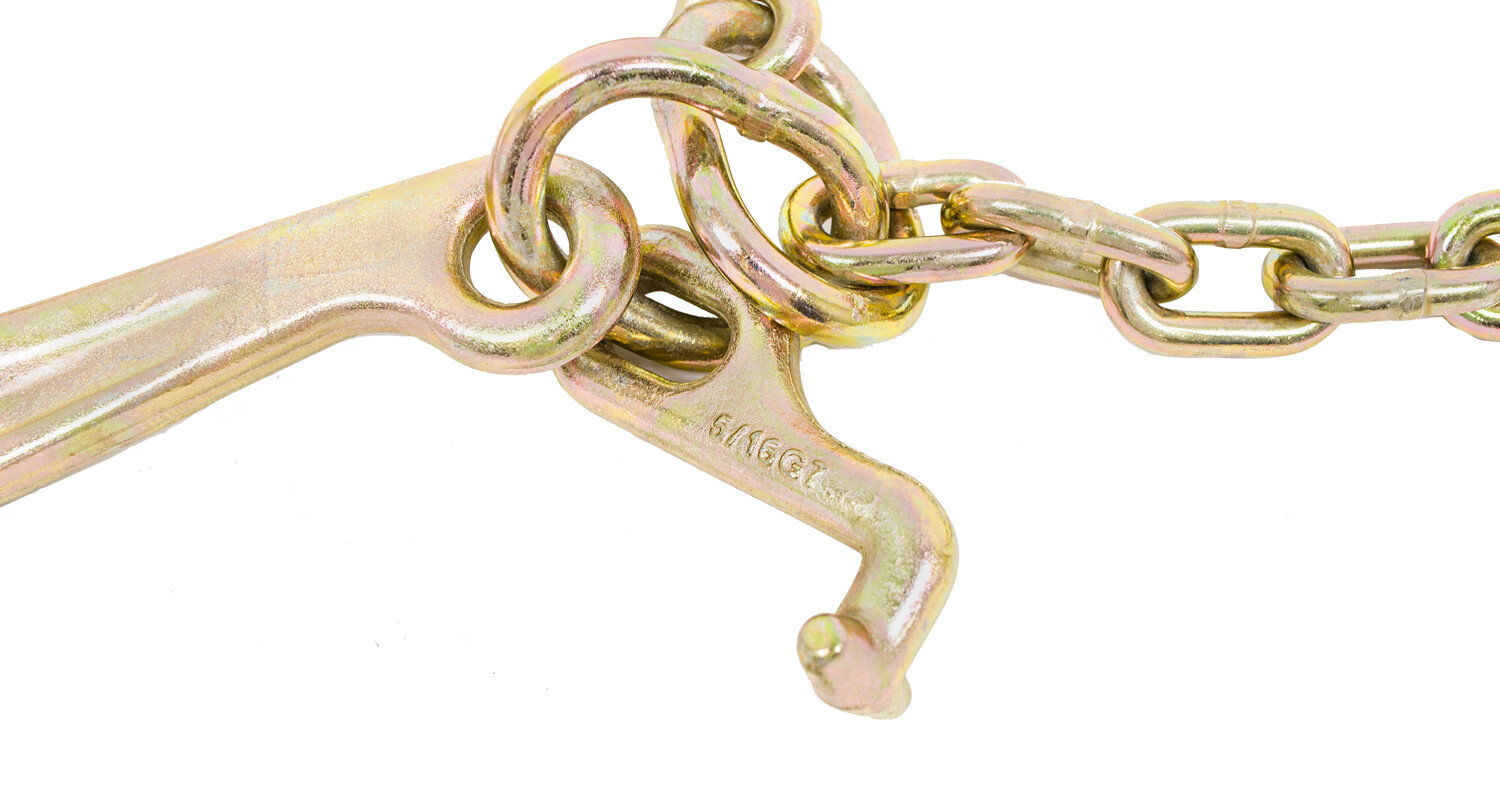 G70 V Chain Bridle w/ 8" Medium J Hook T- Hook & J-Hook w/ Grab Hook 2' Leg