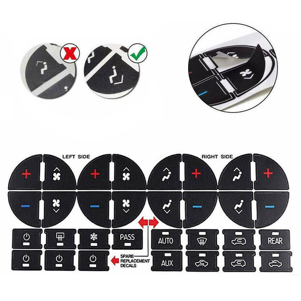 2x AC Dash Button Decal Stickers Replacement Repair fits For Chevrolet GMC Tahoe