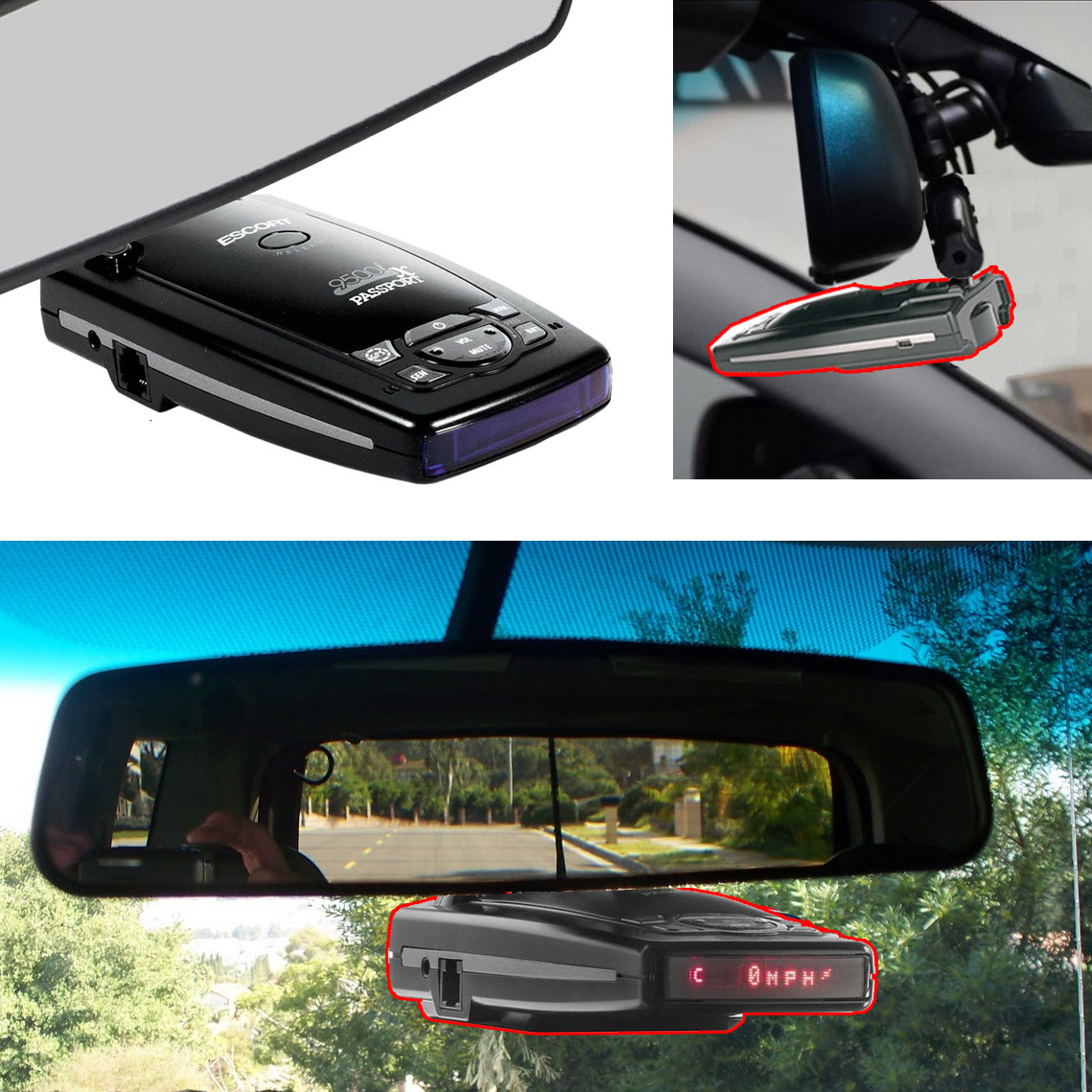 Rear Mirror Mount for Escort Passport 9500ix 8500 x50 X70 S55 S3 Radar Detector