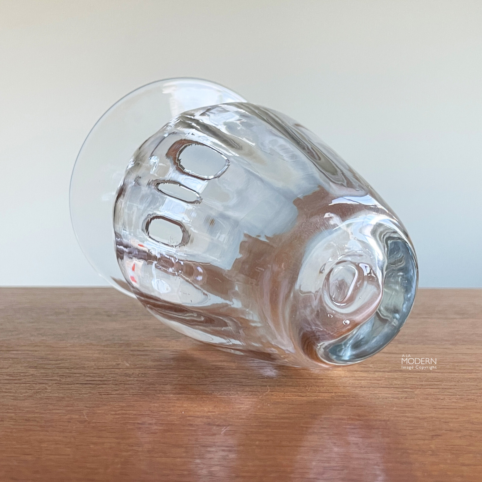 Blenko Glass Orchid Clear Glass No. 9543 Modern 6" Vase w/ Sticker