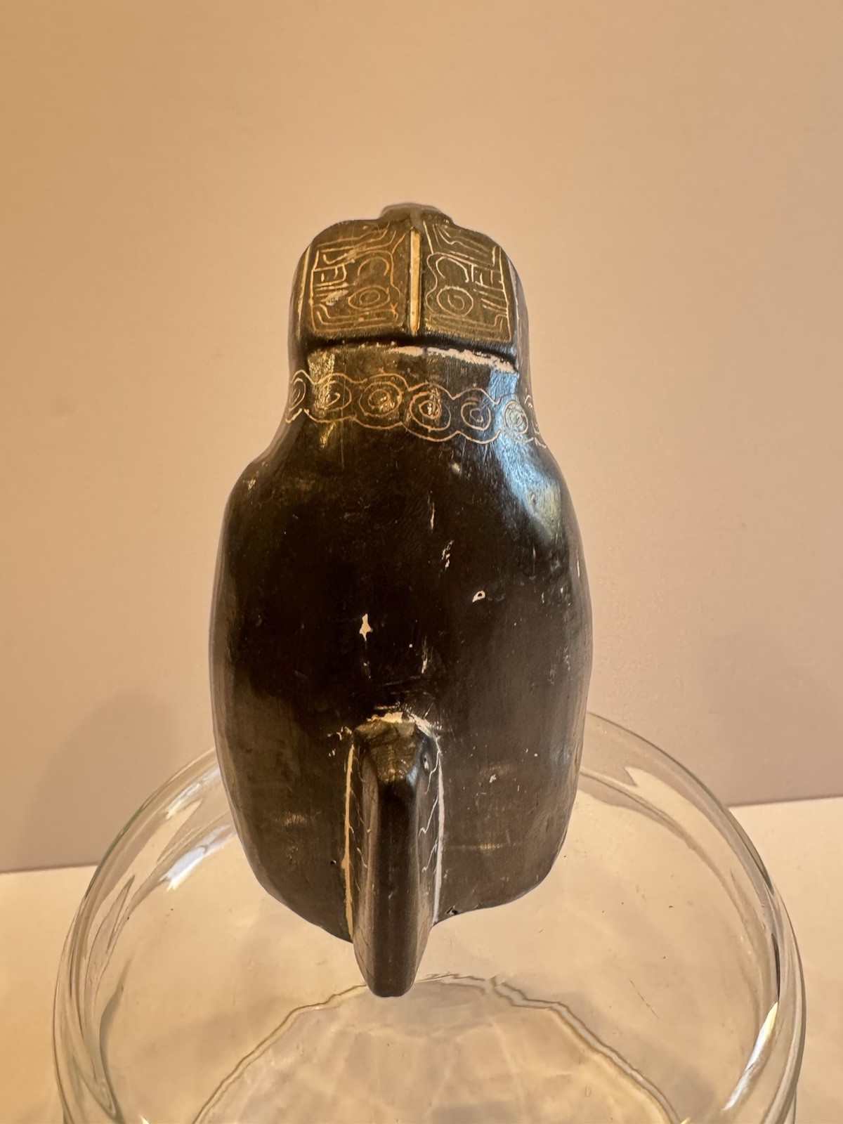 Hand Carved Stone Jaguar Statue Mythical Pre-Columbian Form Bolivian Chachapuma