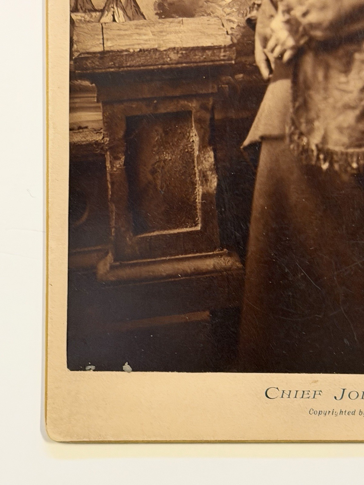 Antique Native American Indian Albumen Print "Chief John Grass" By: D. F. Barry