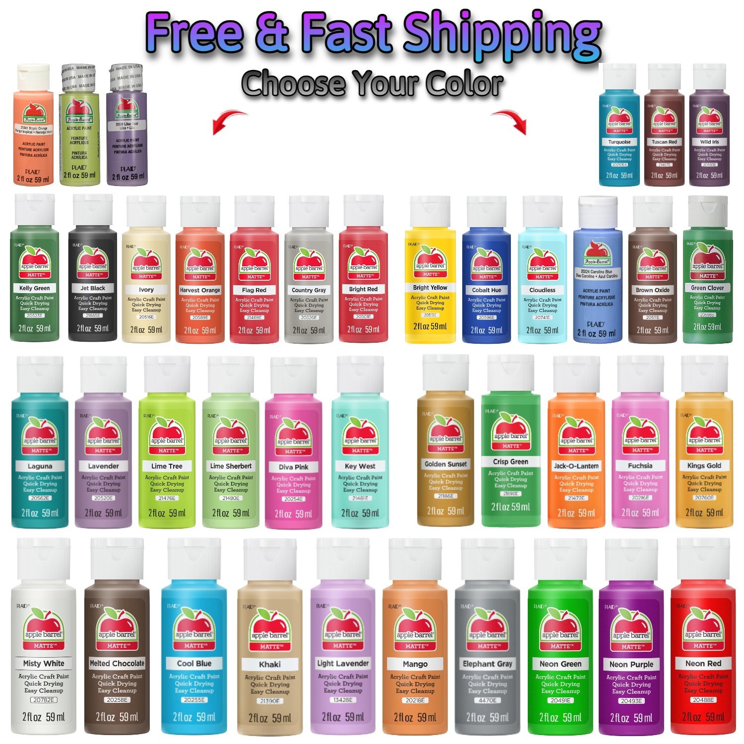 Apple Barrel Acrylic Paint in Assorted Colors (2 oz) (Select Color)