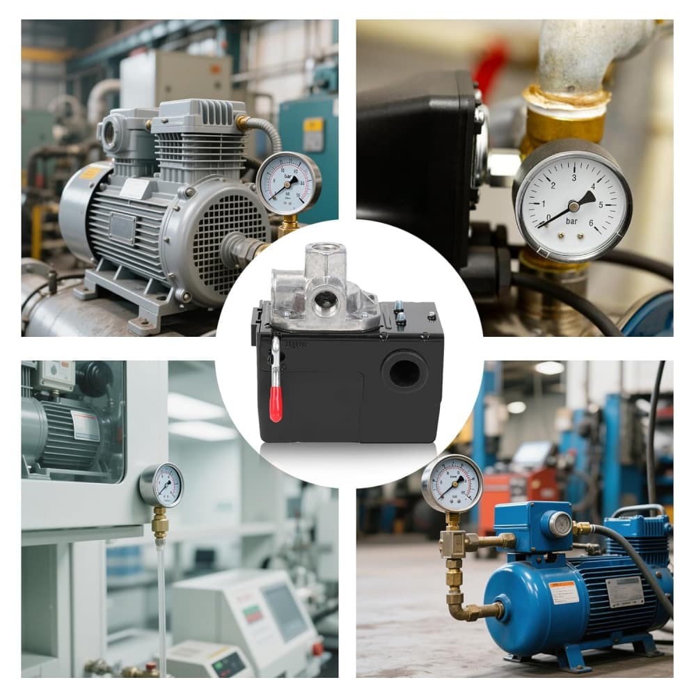 Universal 4 Port Air Compressor Pressure Switch Replacement Control NPT1/4