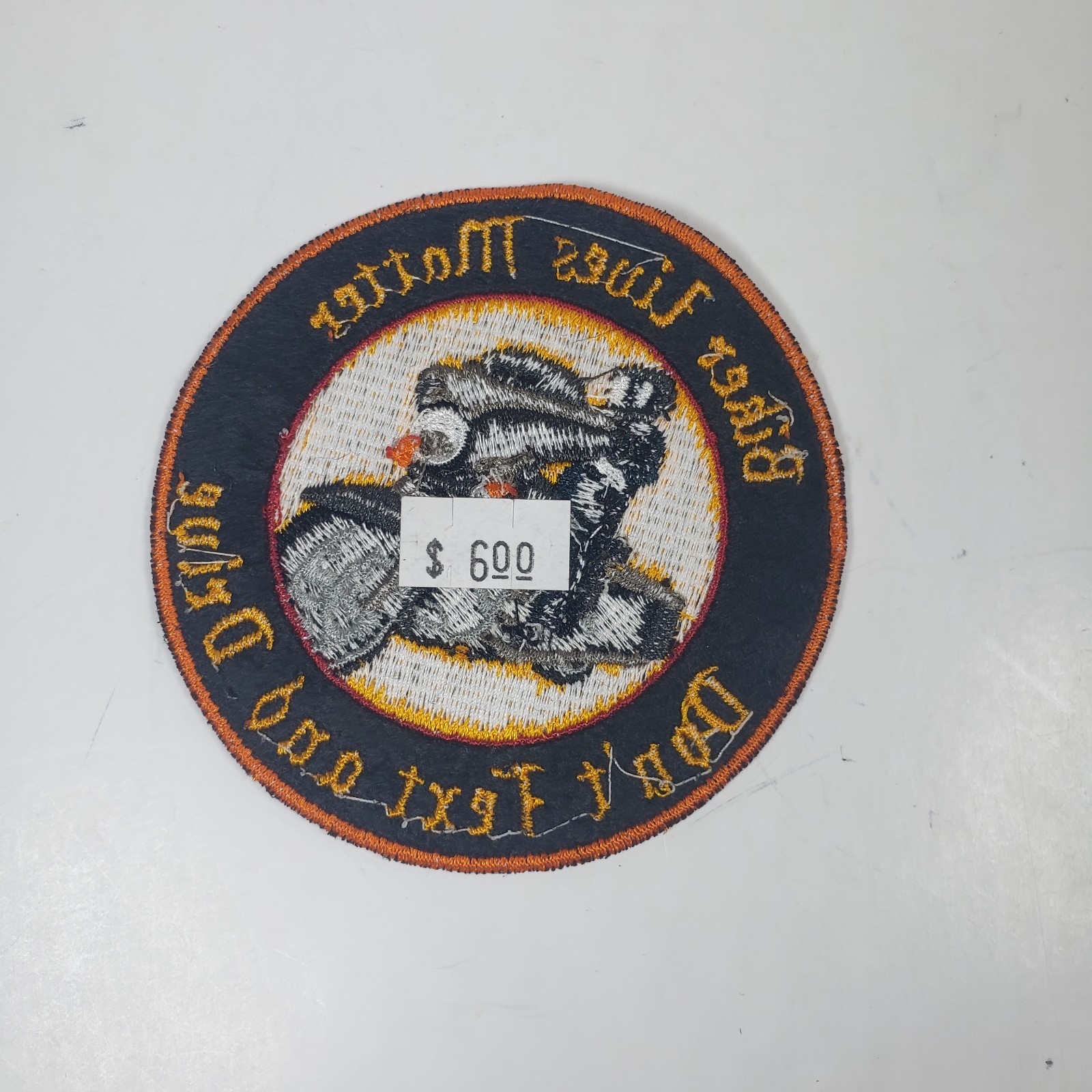 Biker Lives Matter Don't Text and Drive Embroidered 3" Orange Biker Patch