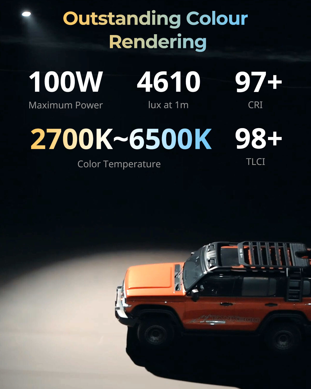 SmallRig RC 100B COB Video Light with Handle, Bi-Colour Video Light 2700K-6500K