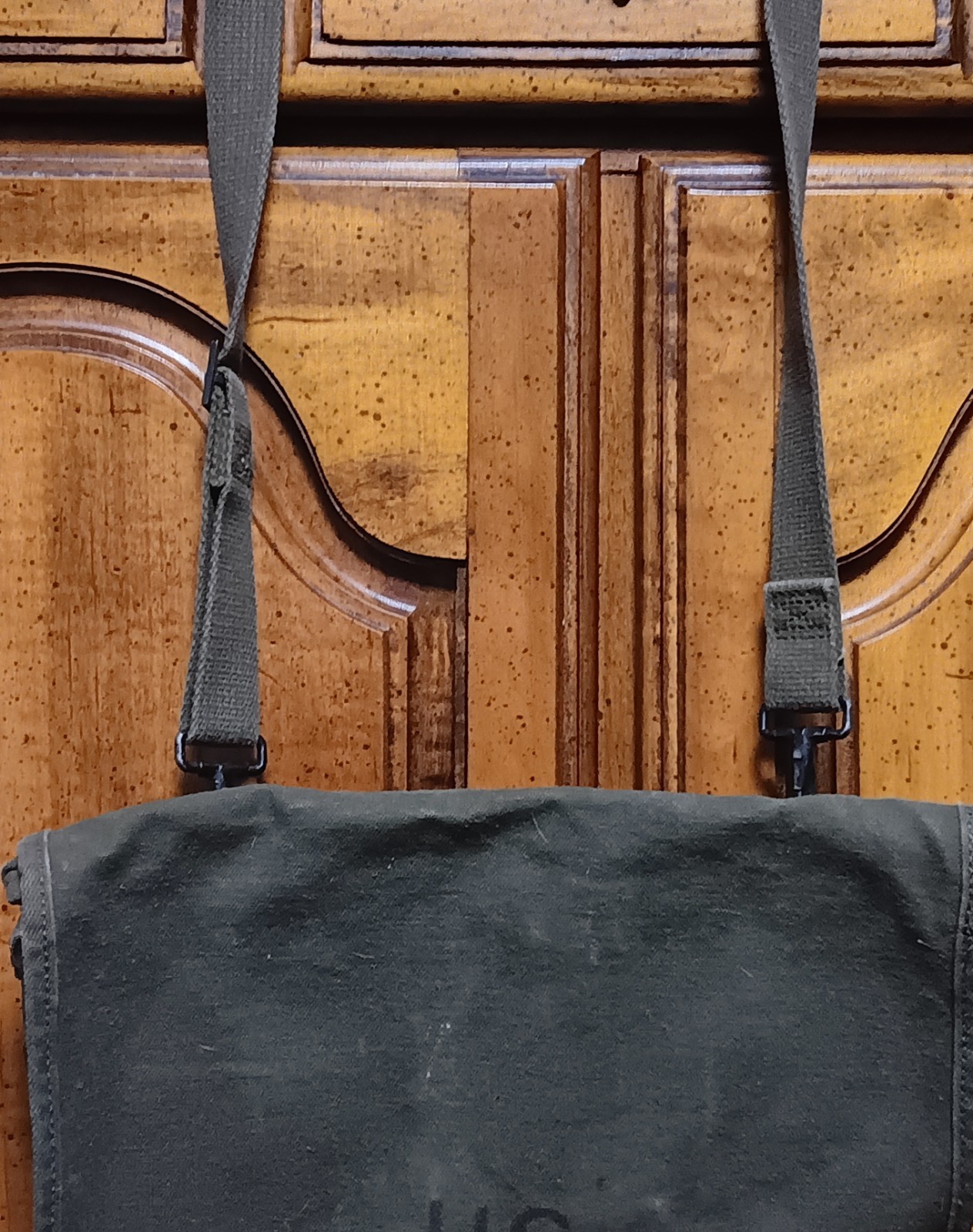 VINTAGE US Army Bag Green Map Photograph Canvas Field Case Satchel OD 50s 60s