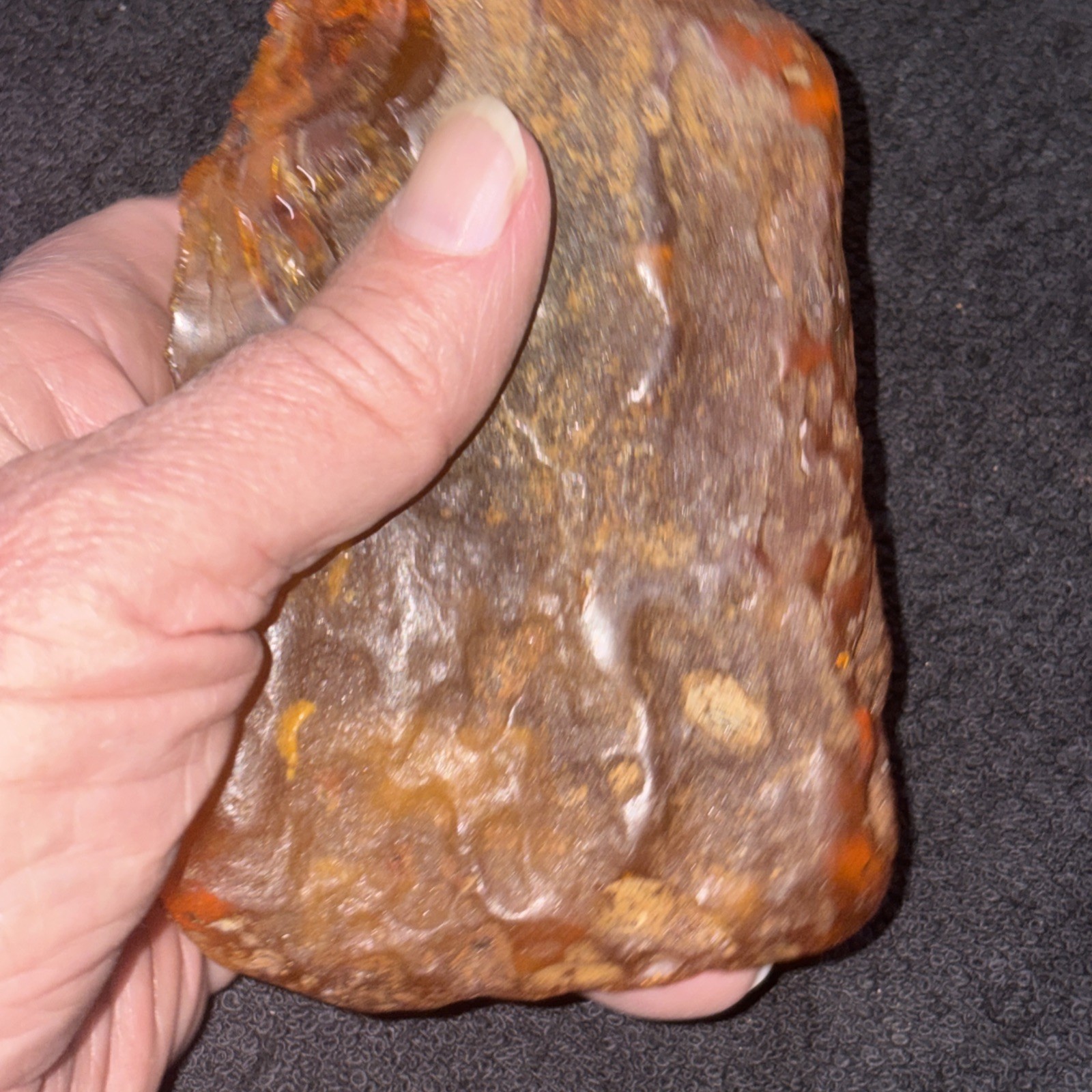 Huge Piece Of Baltic Amber. 5+ Inches Long 3+ Inches Wide Has Not Been Peered In