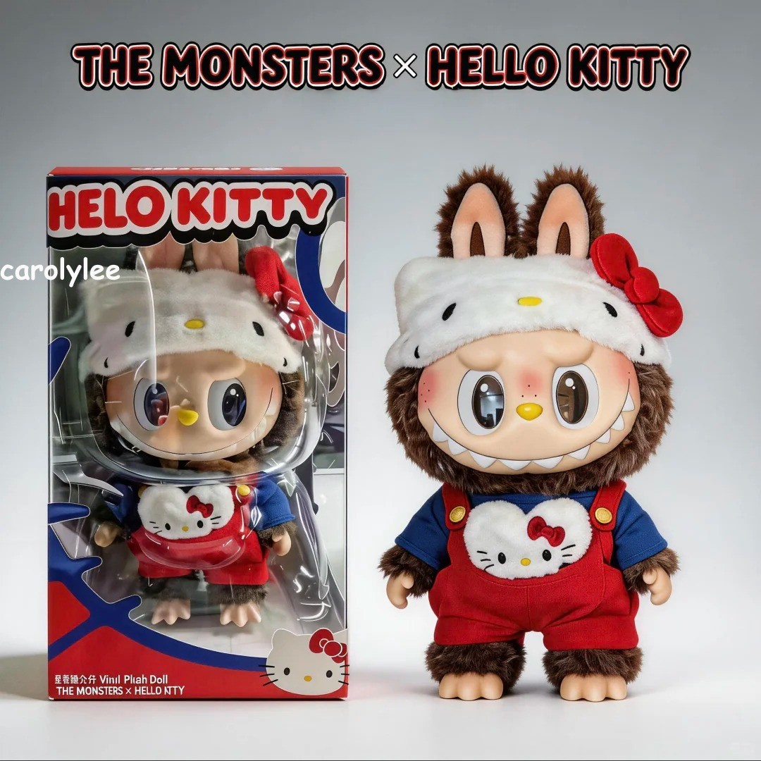 Authentic The Monsters X Hello Kitty Plush Toy Gift Box Cute 38cm