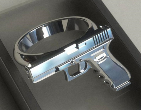 45 PISTOL GUN METAL BIKER RING BRX061 mens jewelry new womans rings handgun