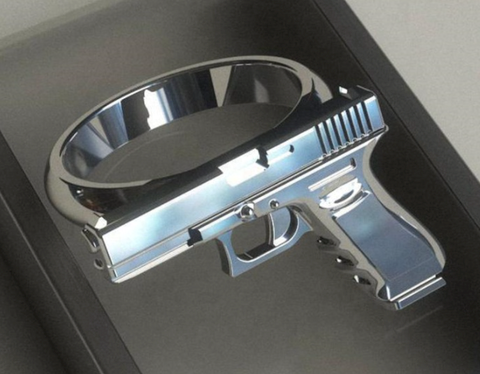 45 PISTOL GUN METAL BIKER RING BRX061 mens jewelry new womans rings handgun