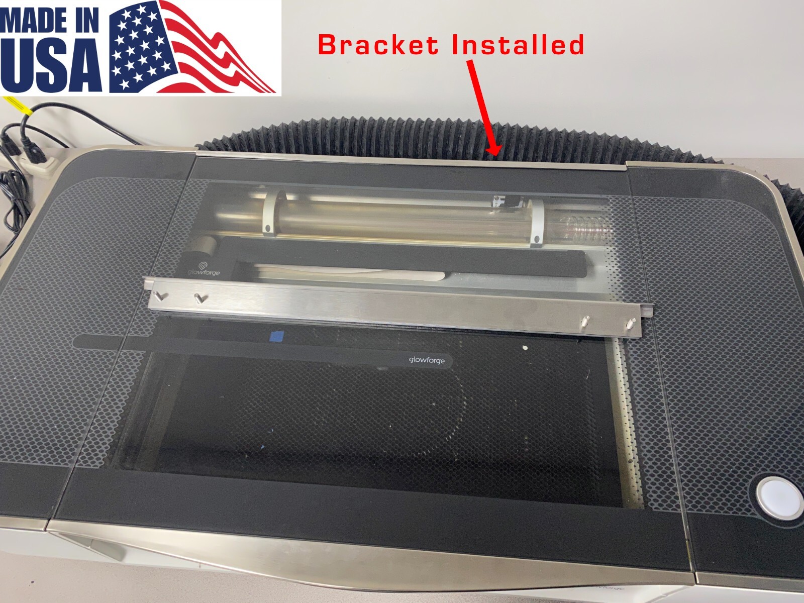 GLOWFORGE LID Hinge Repair Bracket, Stainless Steel, and Aluminum Made in USA