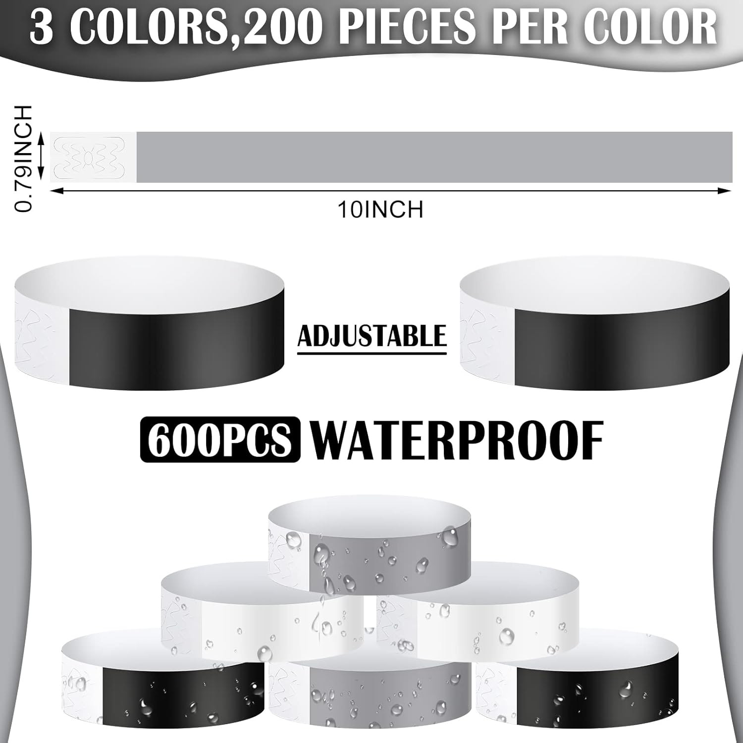 Paper Wristbands Neon Wrist Bands Waterproof Handbands for Events Lightweight Co