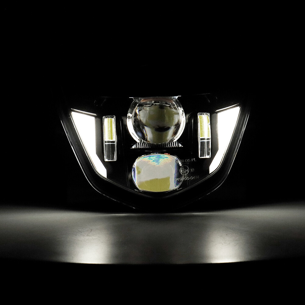 LED Headlight High Low Beam DRL Black Bezel For YAMAHA WR250F WR450F 2007-2024