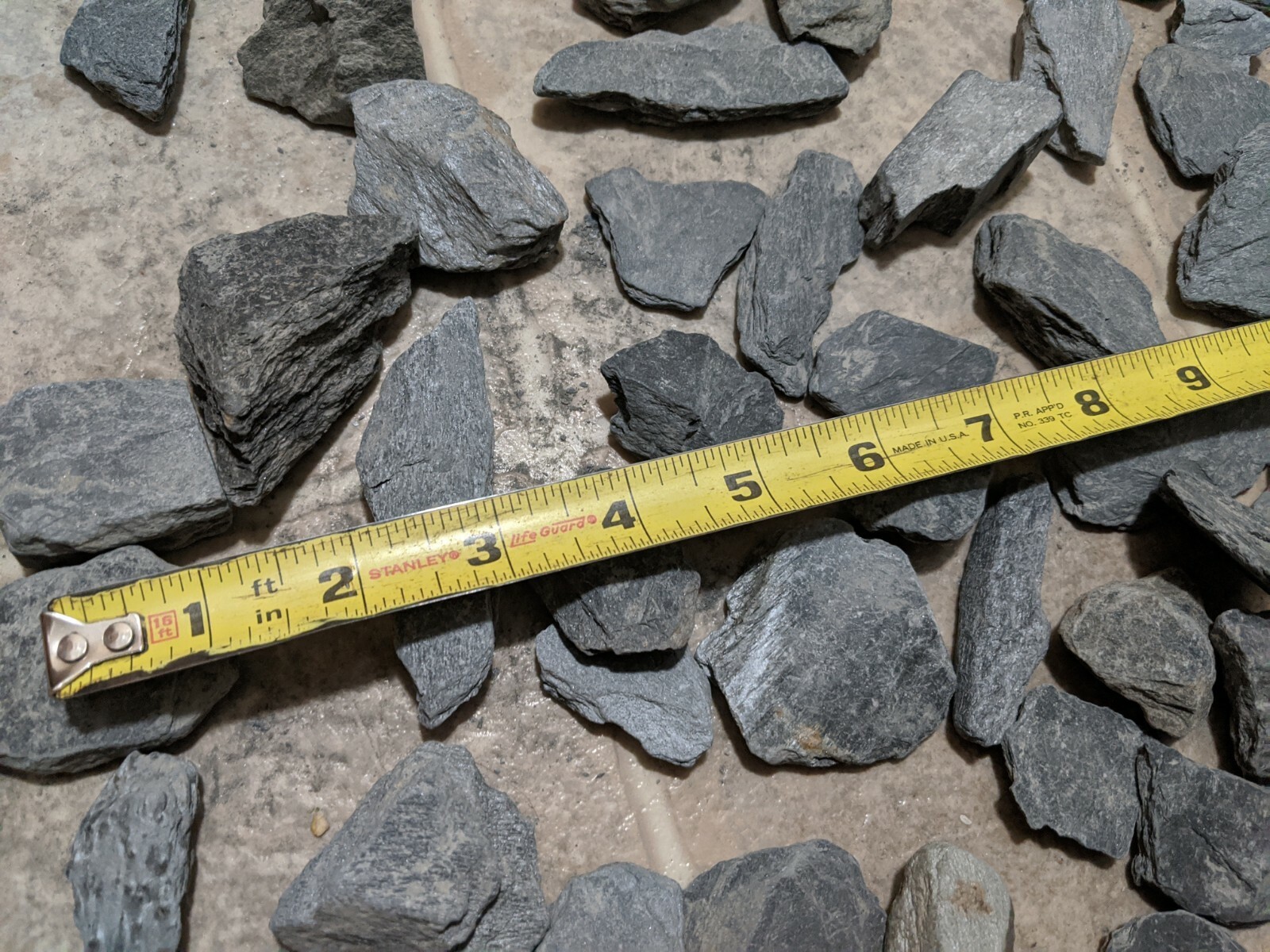 3lbs Grey Slate Stone Flat Rock For Aquarium, Terrarium, Craft, Decorations.