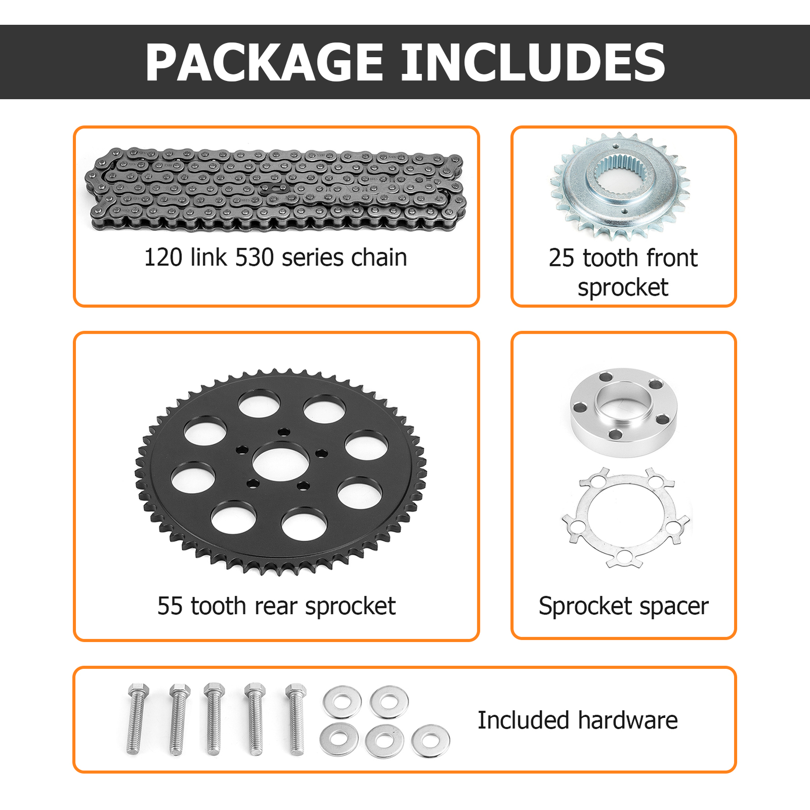 Drive Chain & Sprockets Kit for Harley-Davidson Dyna 2006-2017 Chain Conversion