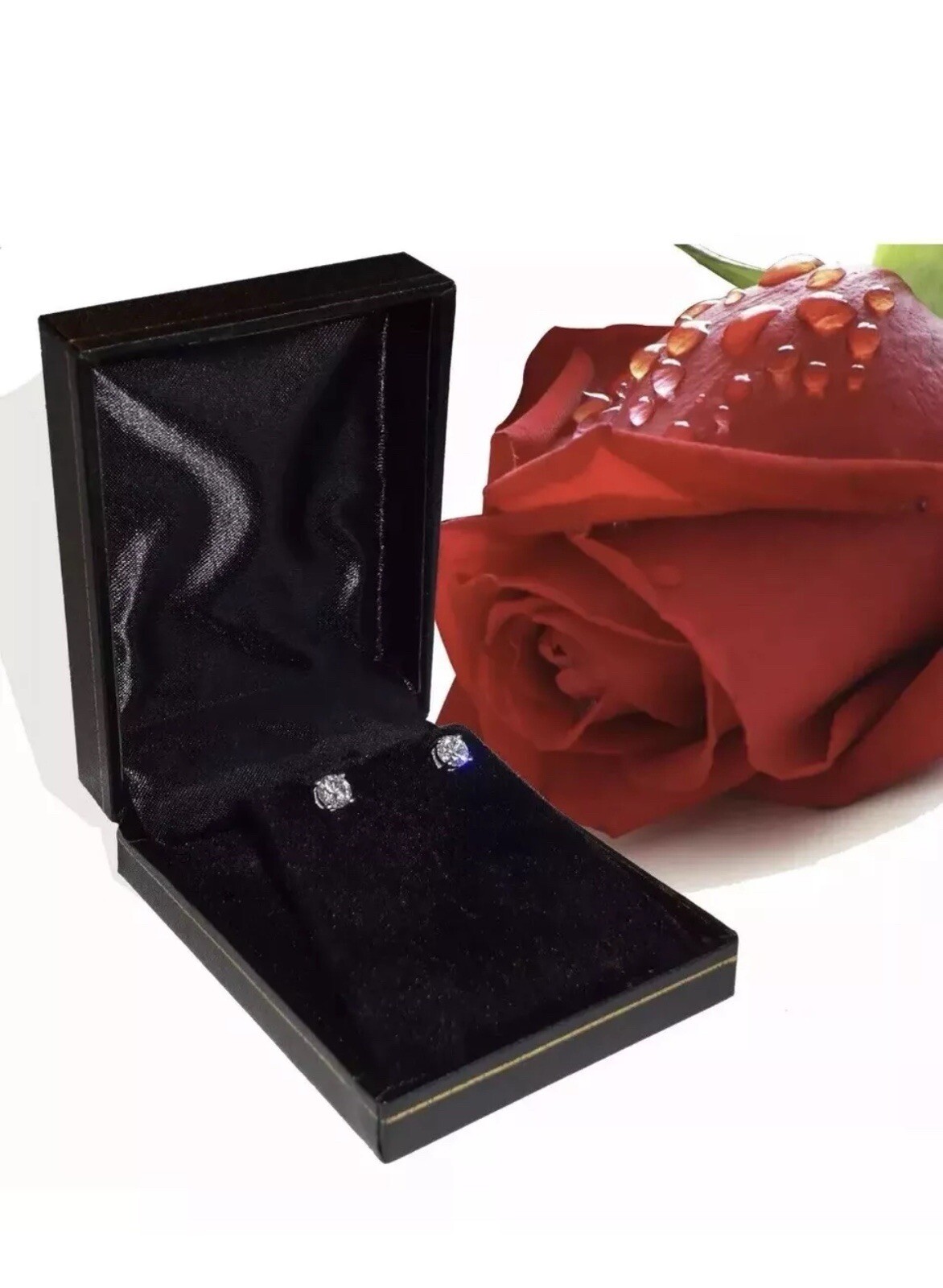 2 Ct Round Cut VVS1/ D Lab Created Stud Earrings 14K White Gold 7mm Screw Back