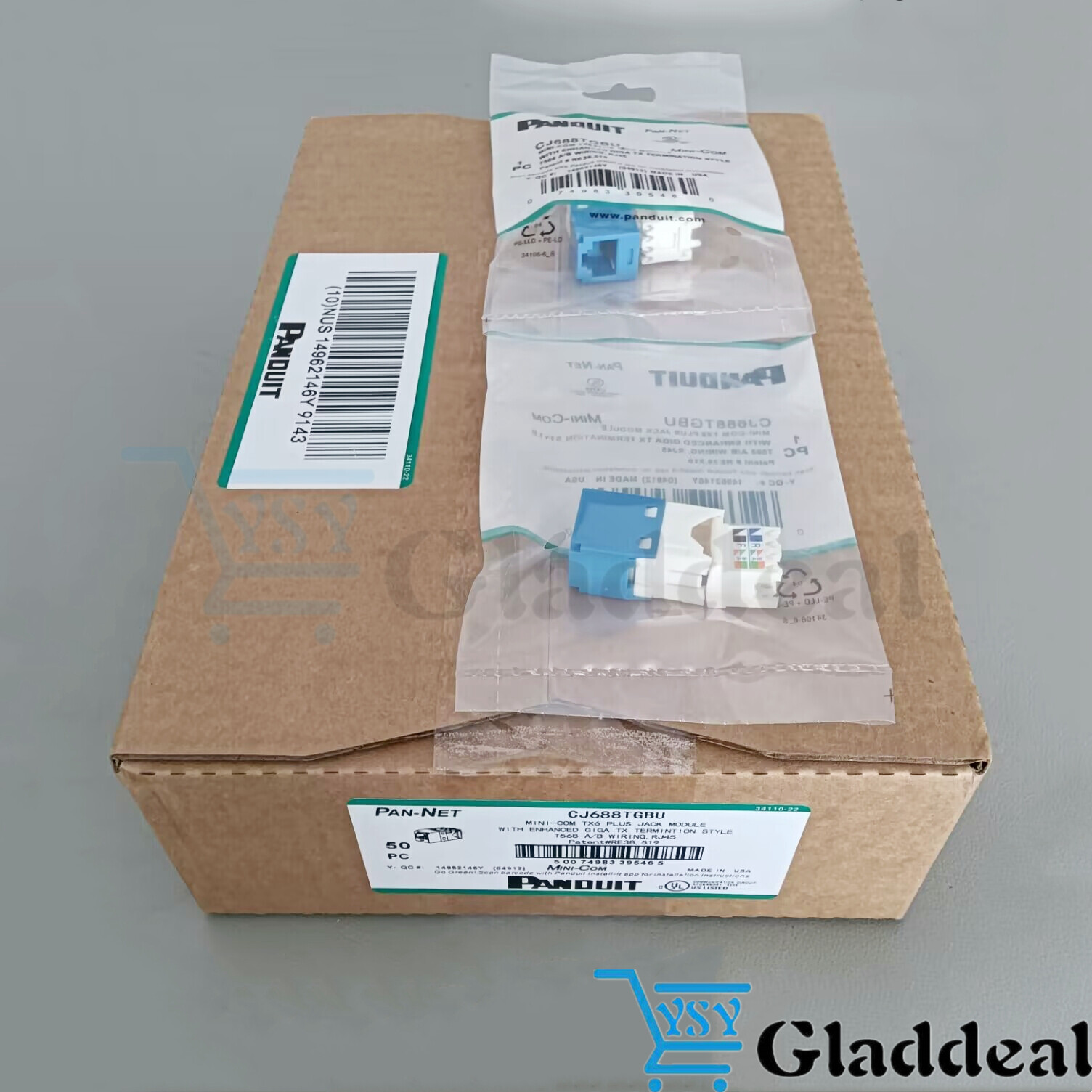 For Panduit Giga TX Cat6 jack blue CJ688TGBU BOX OF 50. Free shipping！