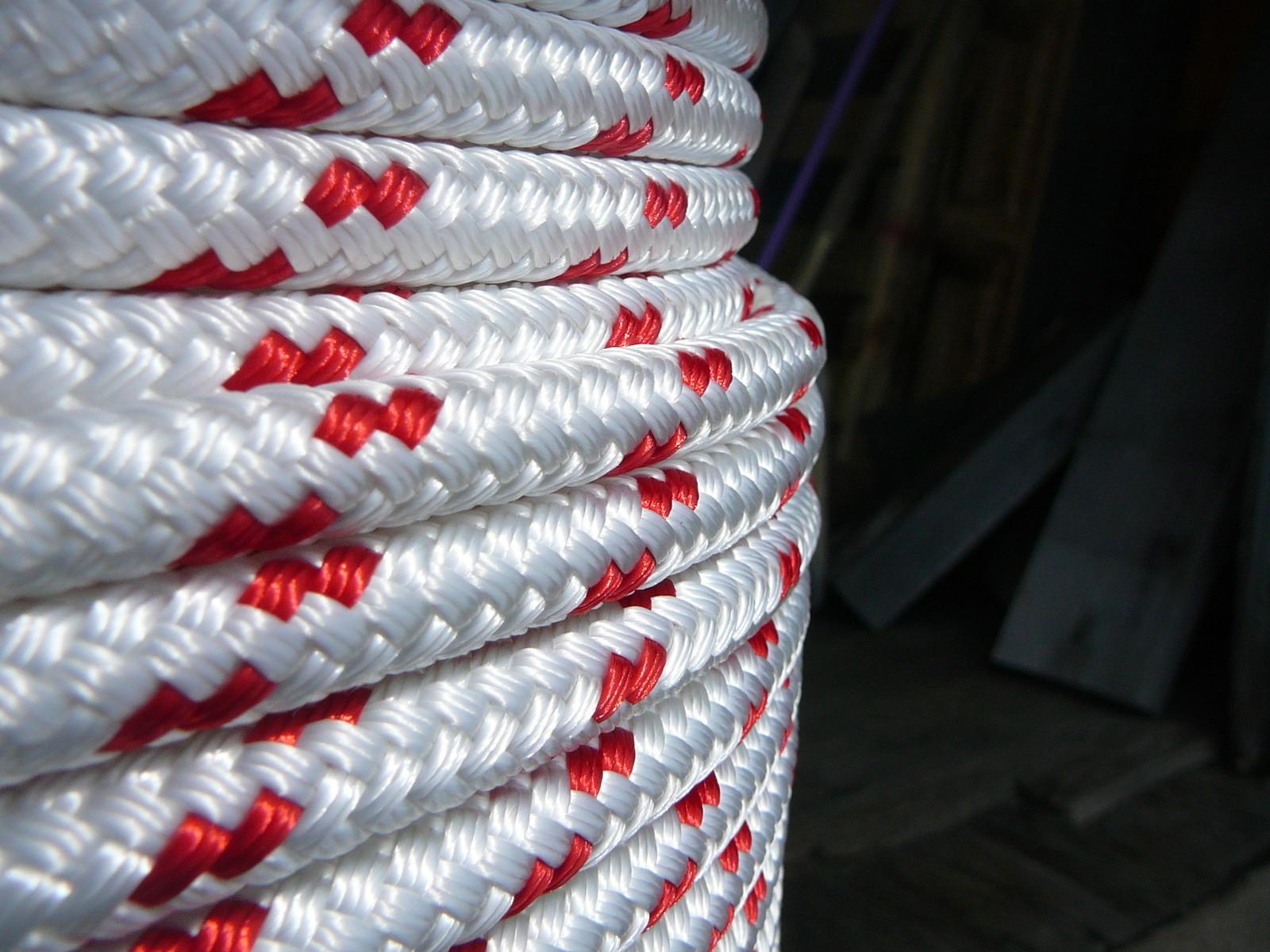 NovaTech XLE Halyard Sheet Line, Dacron Sailboat Rope 3/8" x 150' White/Red