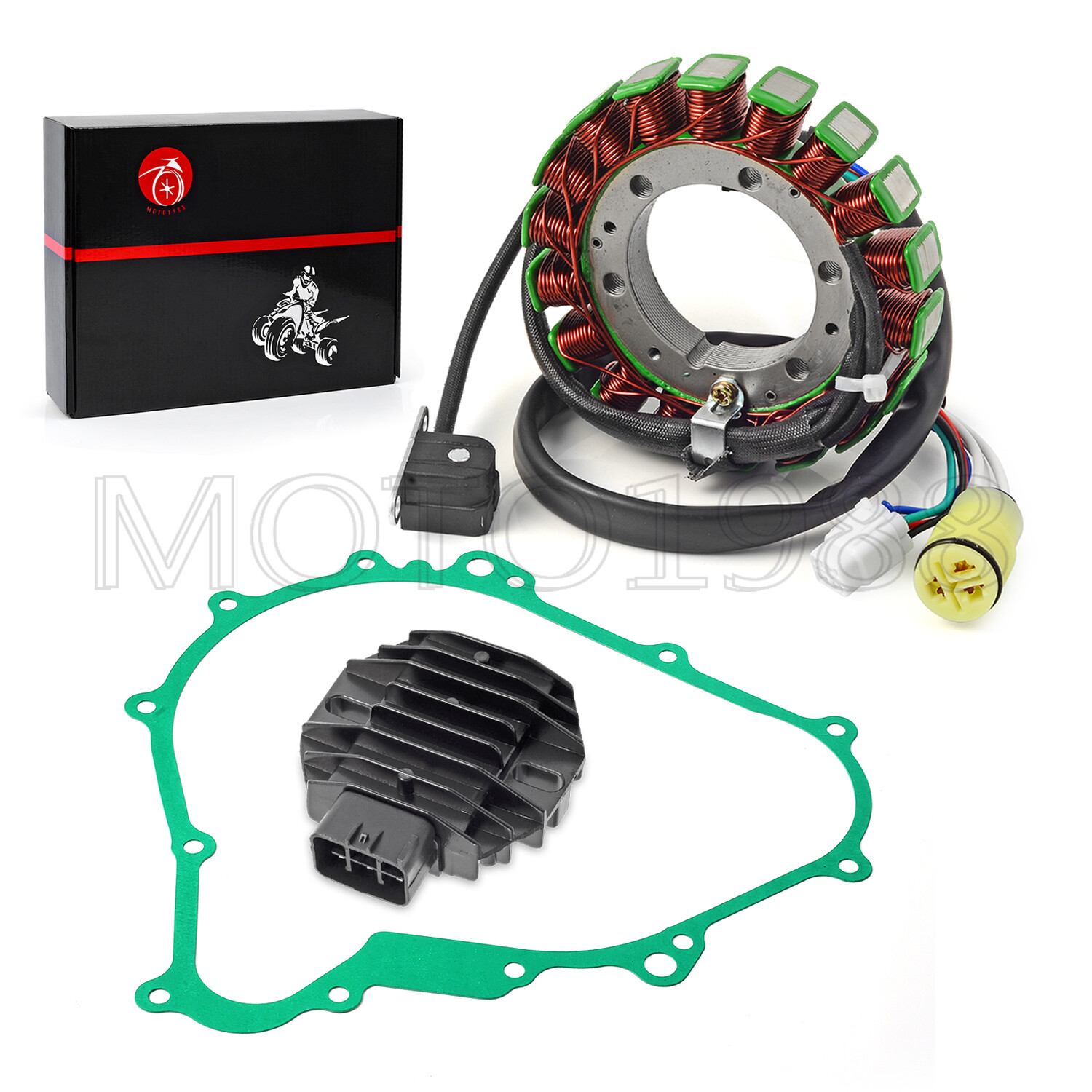 Stator & Regulator Rectifier W/ Gasket For Yamaha Kodiak 400 450 2003 04 05 2006