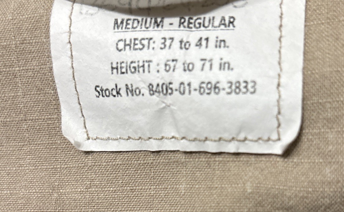 US Navy 2POC Coat Size Medium-Regular Flame-Resistant Class 2 Khaki Blouse USN