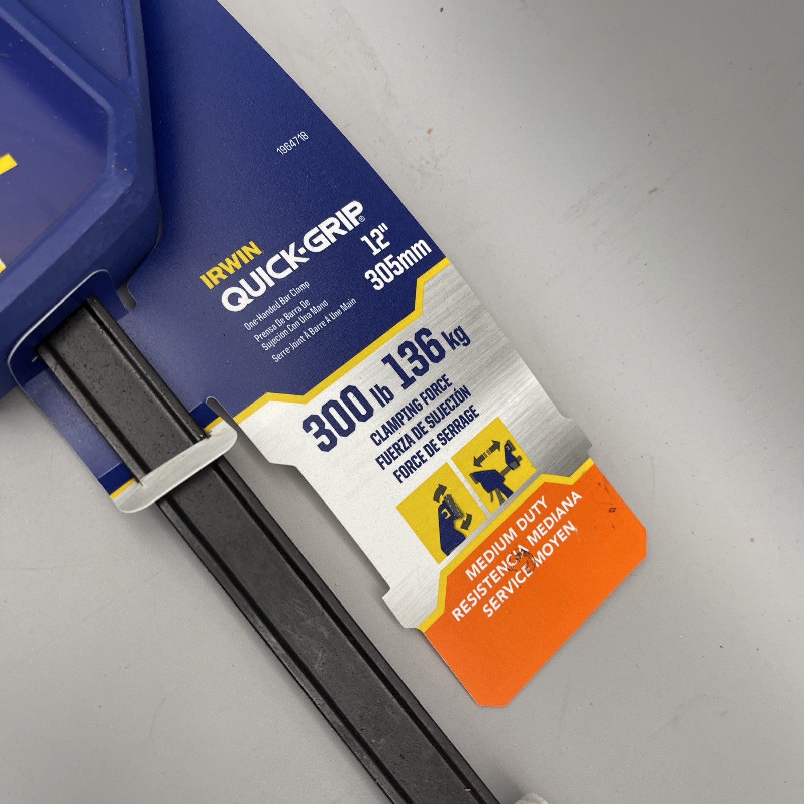 2 Pack Irwin Quick Grip 1964718 Medium-Duty One-Handed Bar Clamp 12” New