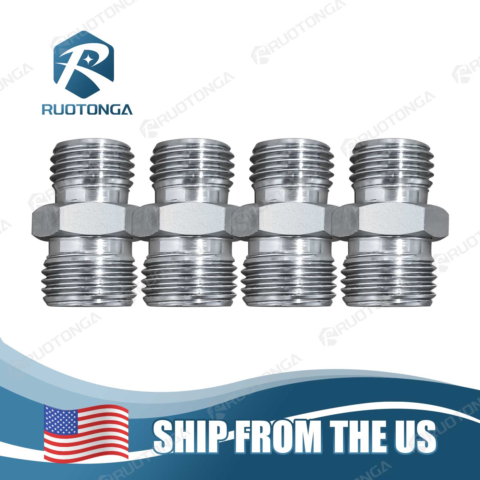 4PCS For Mini Excavator Hydraulic Attachment Fittings 115757 M14 - M16 Adapter