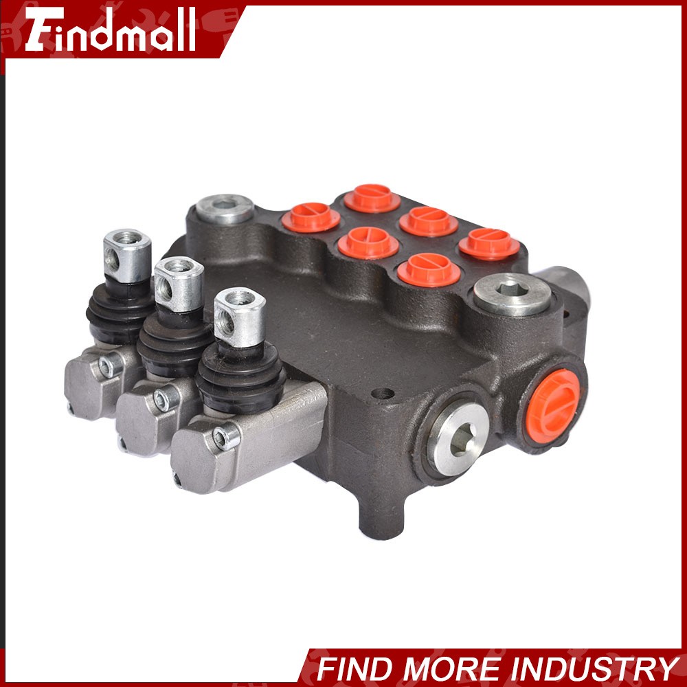 3 Spool 21 GPM Hydraulic Monoblock Double Acting Control Valve SAE Ports NEW