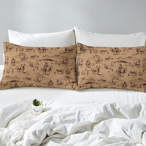 Kids Wild West Cowboy Bedding Set Size Western Decor Duvet Cover Full Multi 03