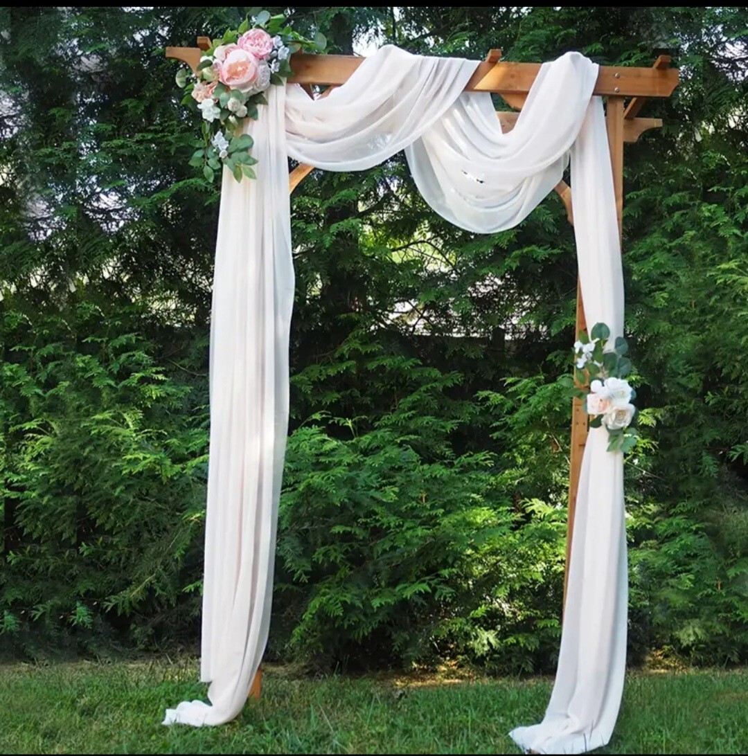 cortinas de decoracion para boda 315 in x 29in. ( Elegant white wedding curtain)