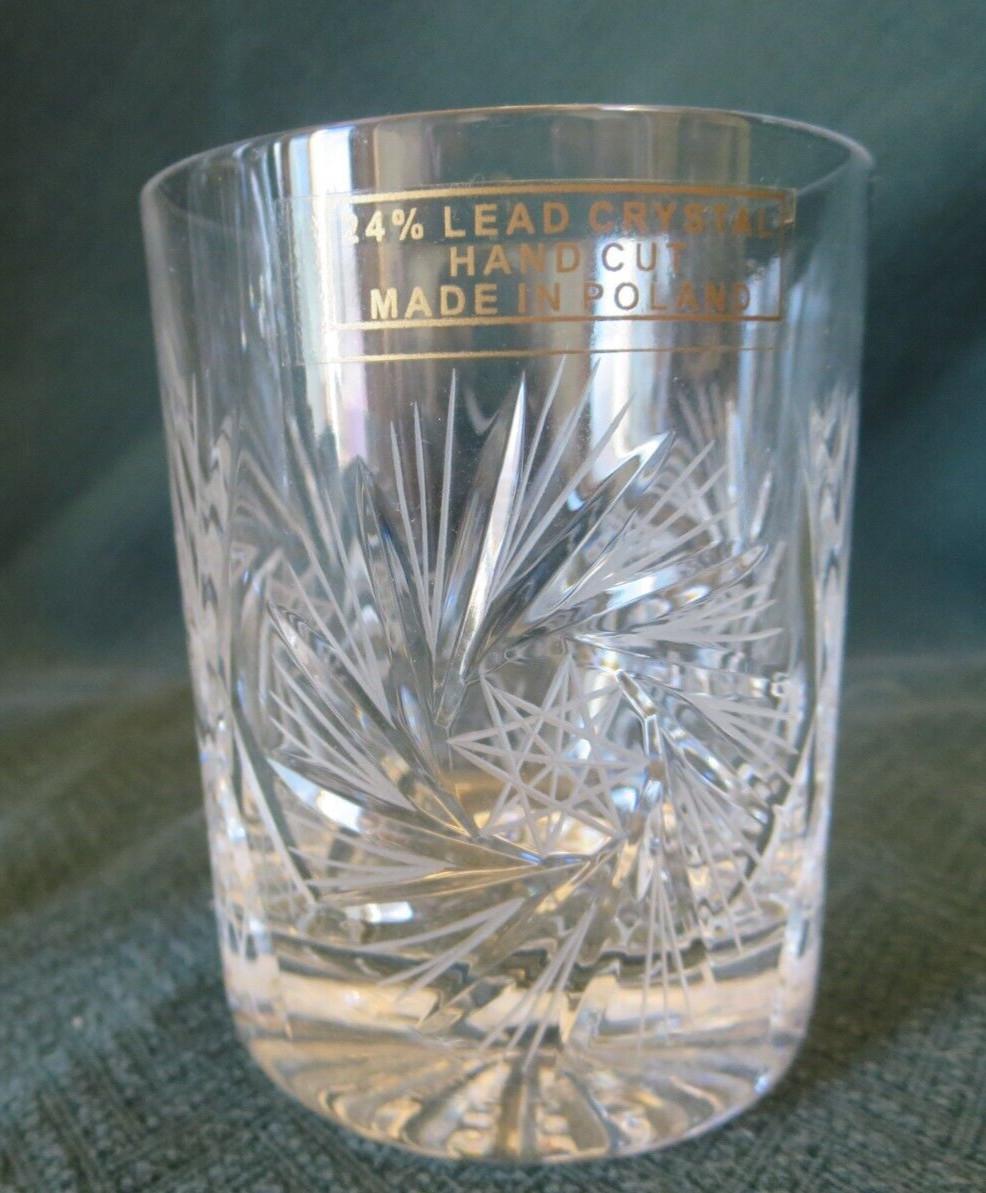 Gorgeous Hand Cut 24% Lead Crystal Tumble Up Carafe Pinwheel Made in Poland