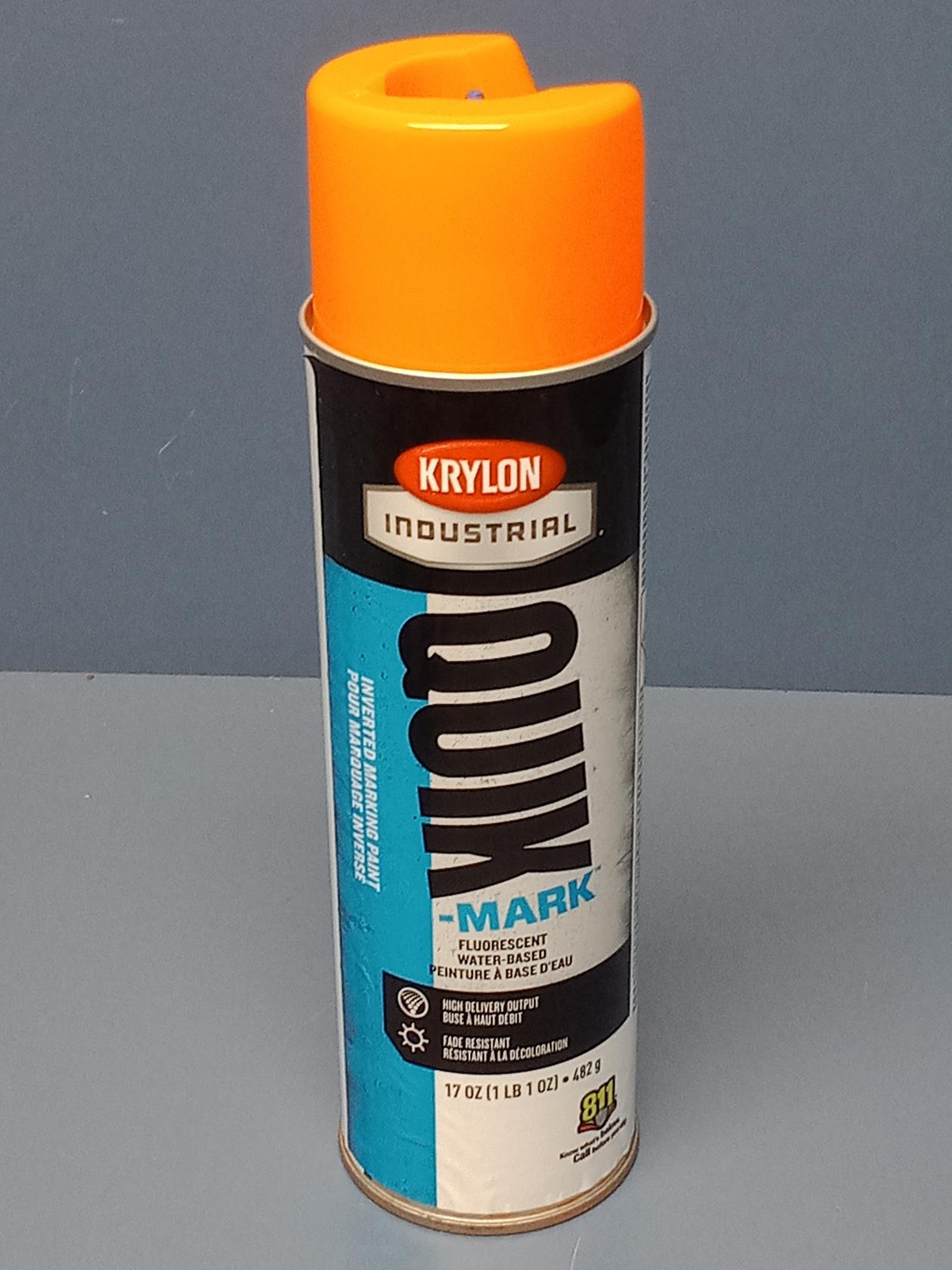 (12 Cans) Krylon Quik Mark Water Based Marking Paint Fluorescent Orange - 17oz