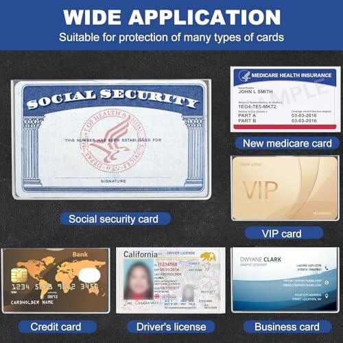 6 Pack Social Security Card Protector/Medicare Card Protector Sleeve/Social Card