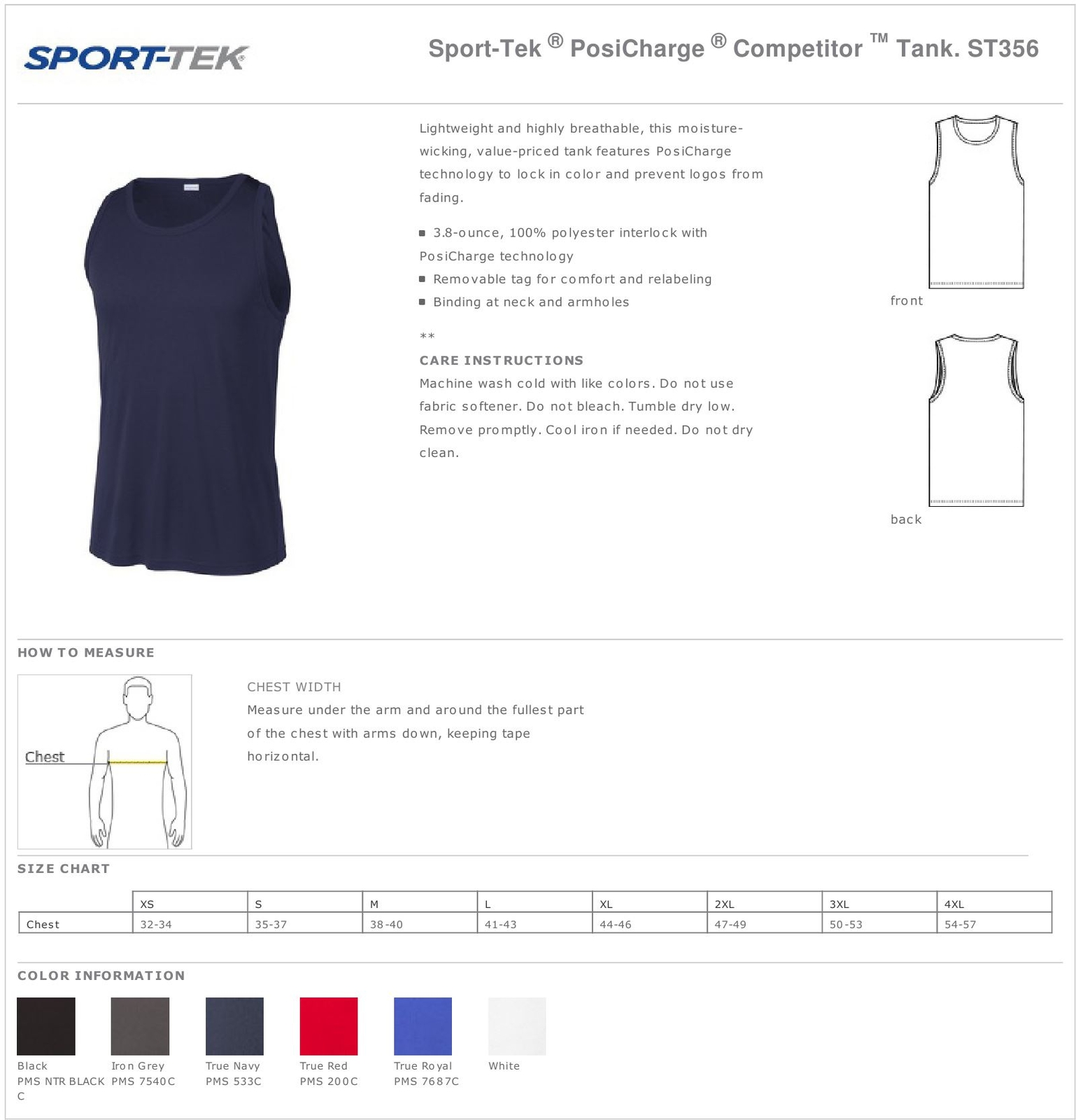 Sport-Tek Mens Dri-Fit Lightweight Moisture Wicking Tank Top ST356
