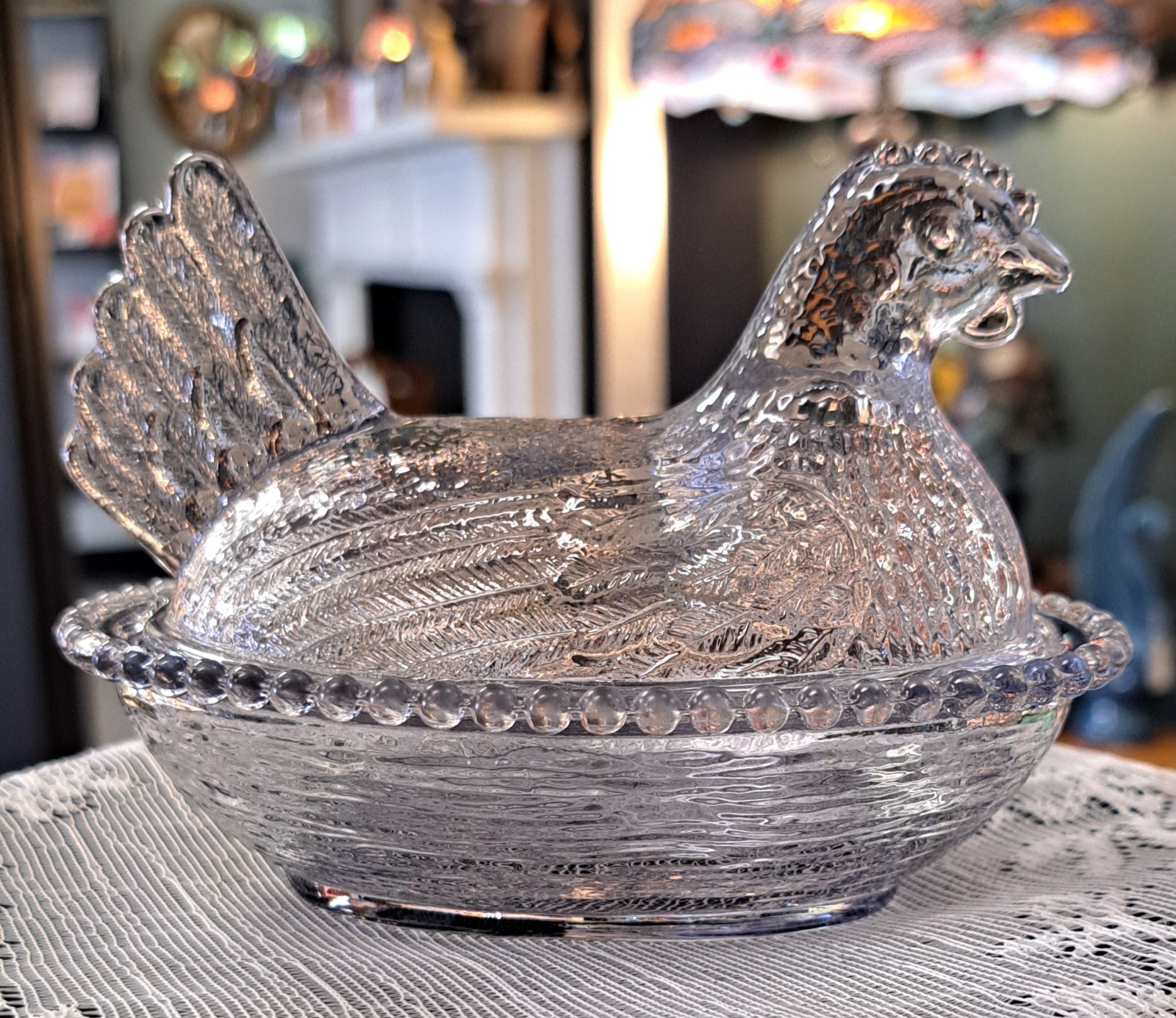 SET OF 3 Hen On Nest Roses Closet W/ Box & Sticker Limited # Small Indiana Style