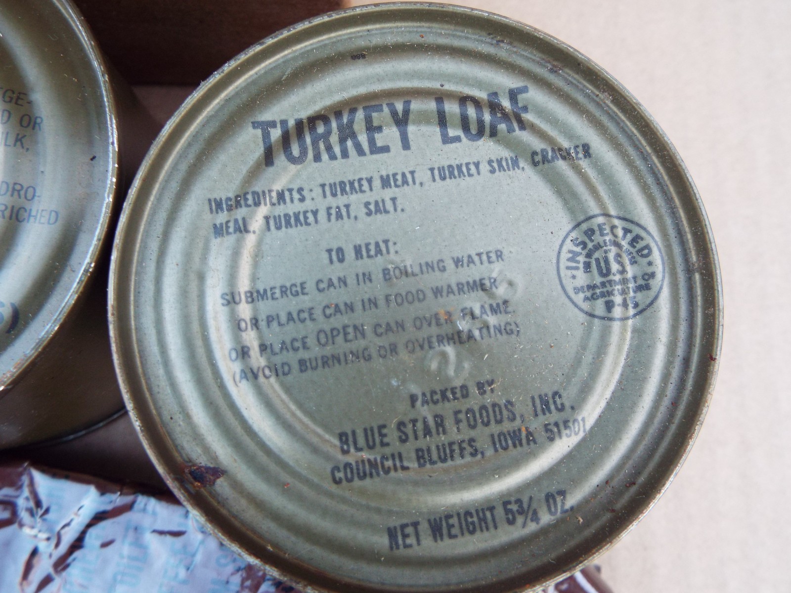 Vietnam War (MCI) Meal Combat Individual Ration Canned Food B-3 Unit Turkey Loaf