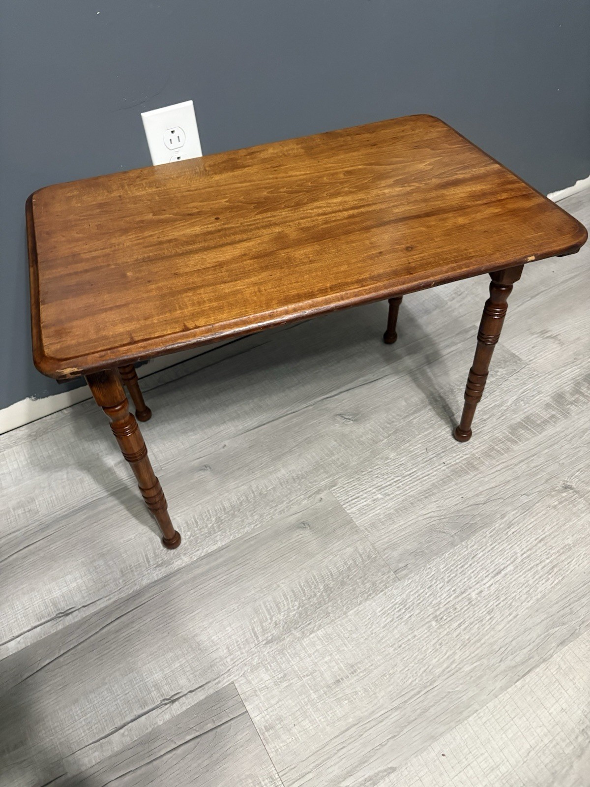 Antique Wood Childs Folding Table 24” X 16” & 16” High Solid Nice Table