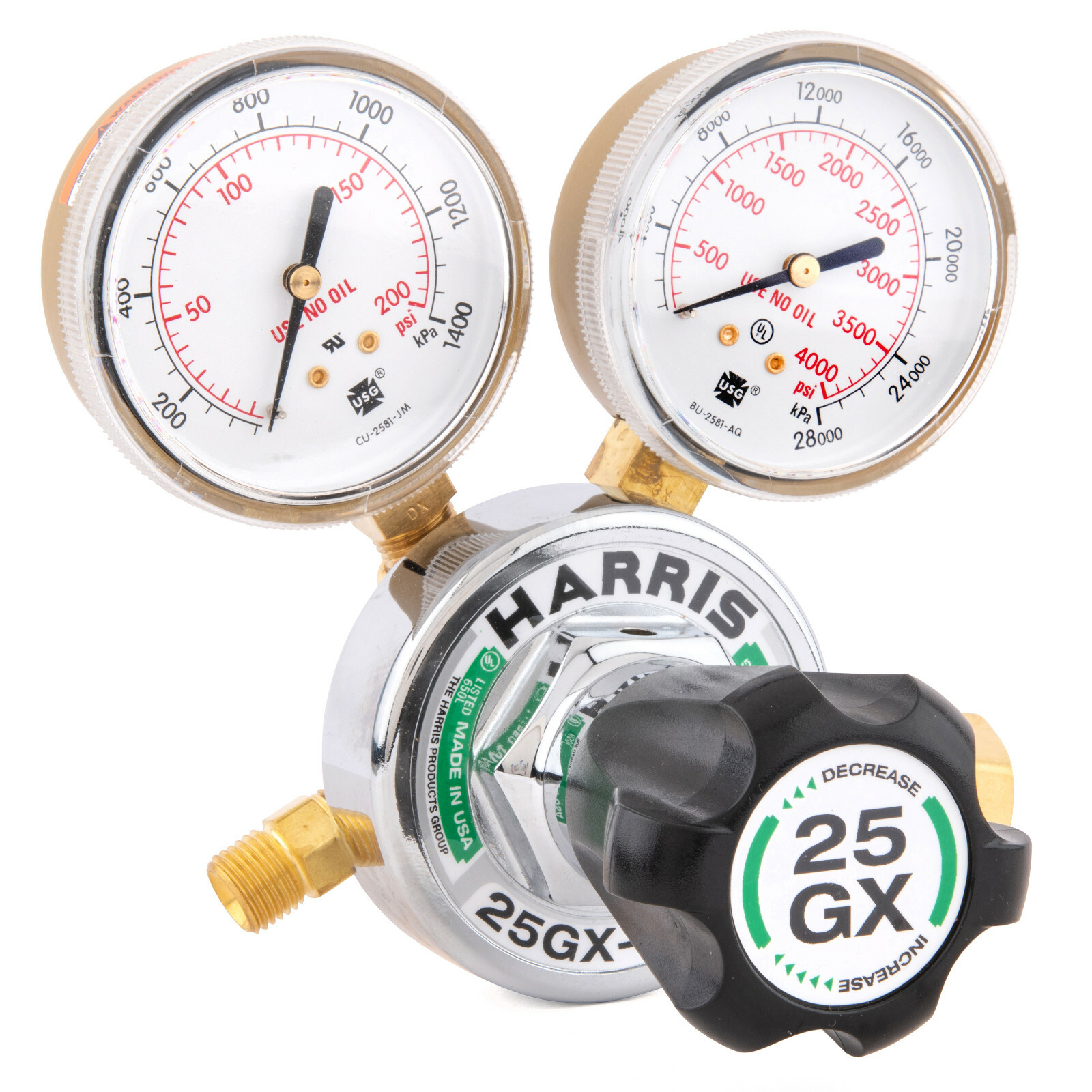 Harris Model 25GX Single Stage Oxygen Regulator 25GX-145-540 3000510