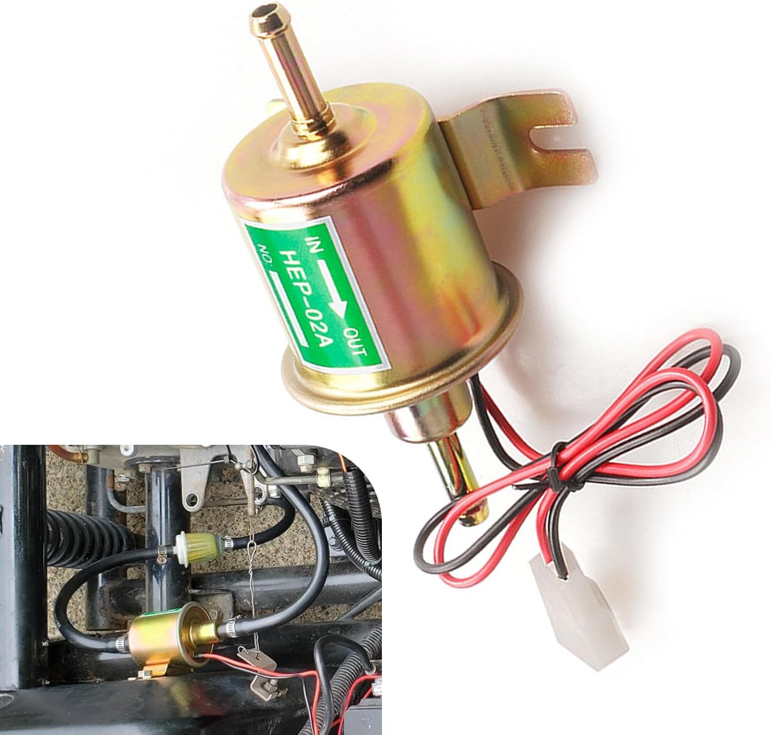 2 Pack 12V Electric Fuel Pump HEP-02A Universal Gas Diesel Inline Low Pressure